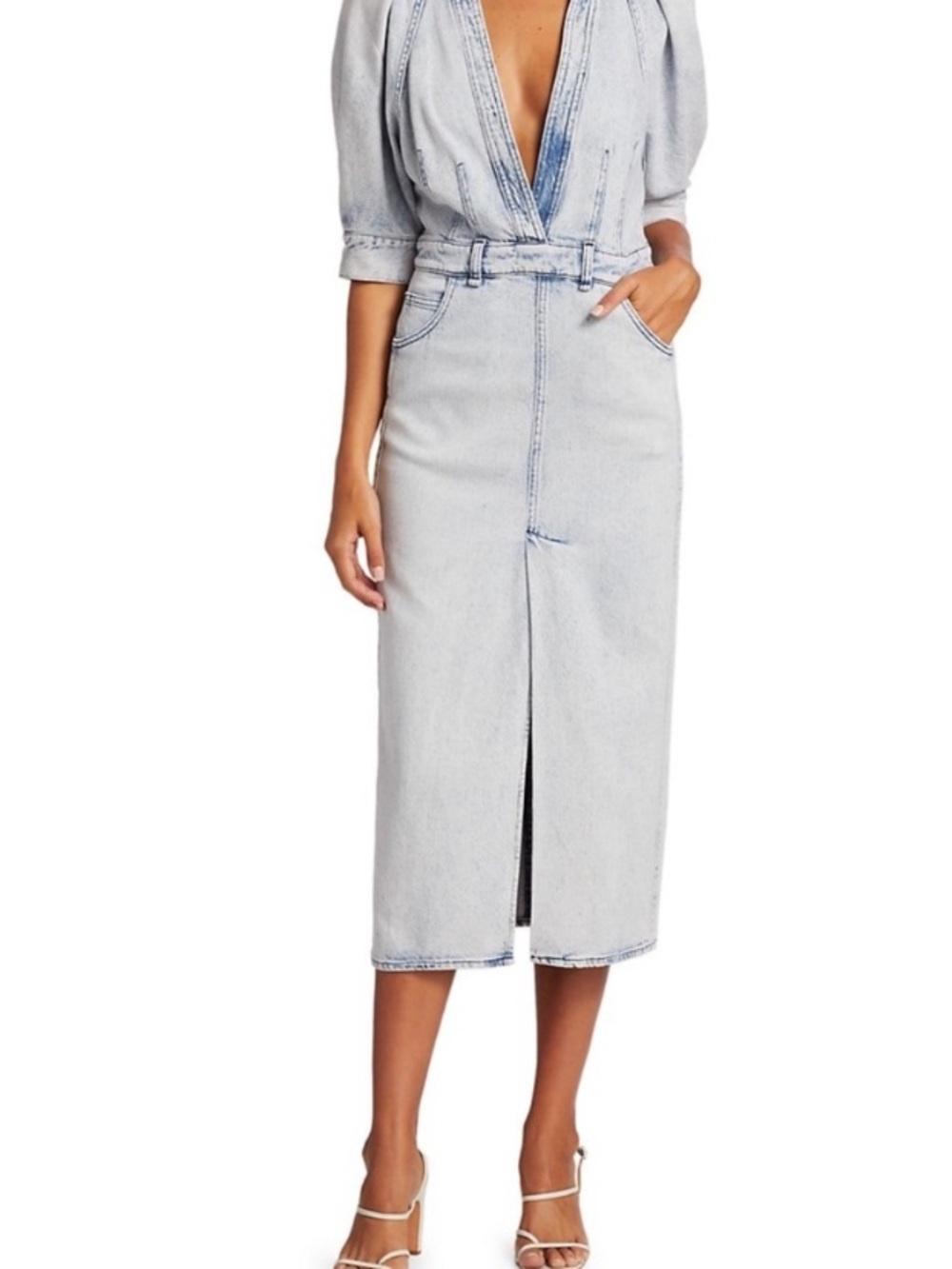 Iro Alysu Denim Midi Dress brand new with tags EU 36 Light Wash - Picture 7 of 15